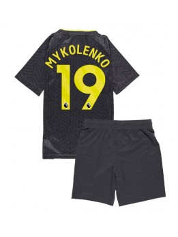 Billige Everton Vitaliy Mykolenko #19 Bortedraktsett Barn 2024-25 Kortermet (+ Korte bukser)